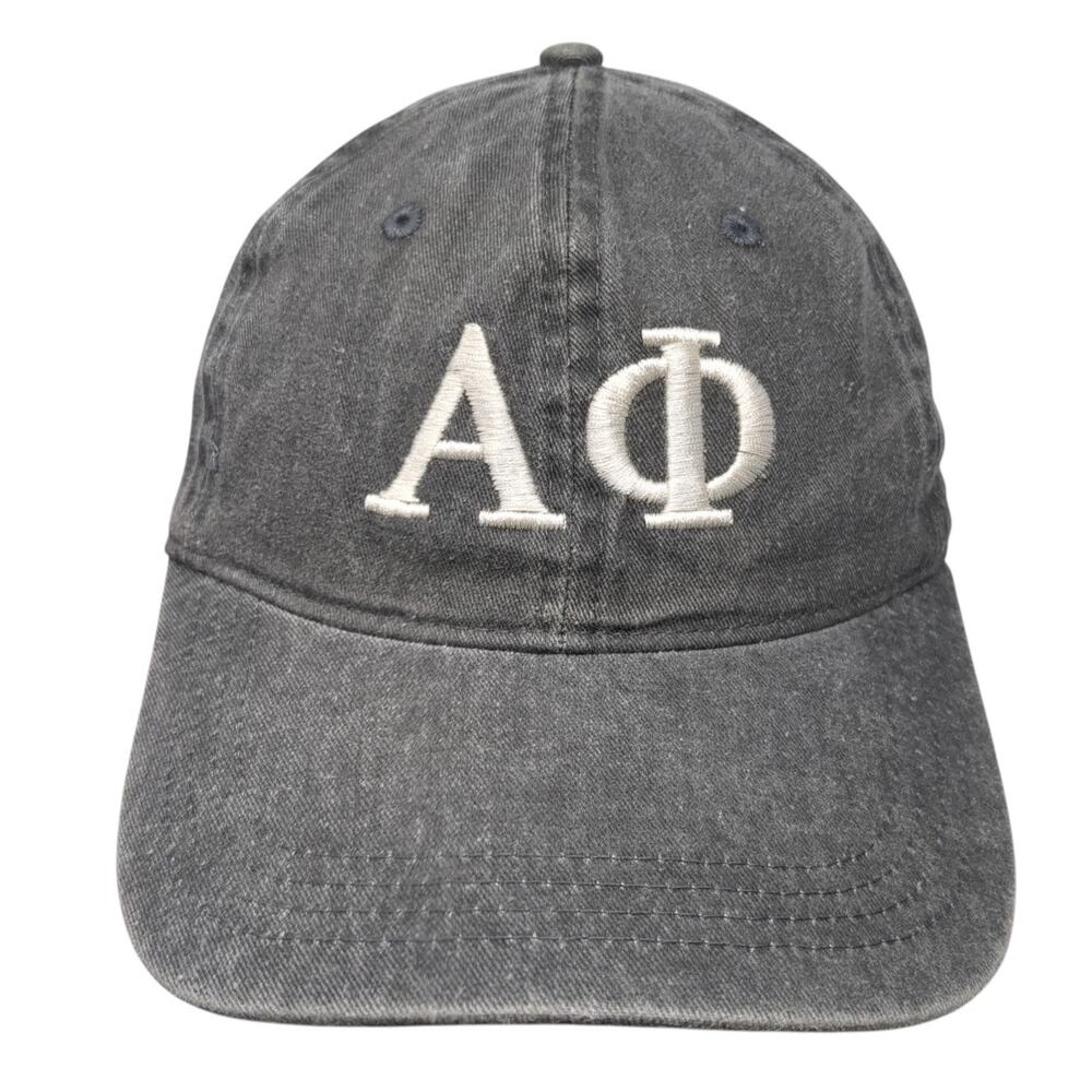 Alpha Phi Slideback Hat Gray One Size Embroidered Authentic Pigment